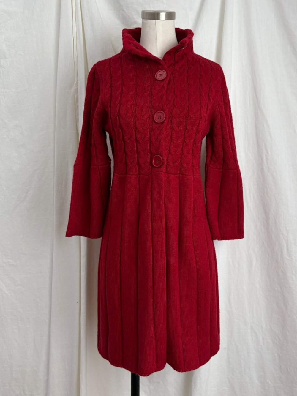 Y2K The Limited Red Extra Long Cardigan Sweater M Autumn Fall Whimsy Gilmore